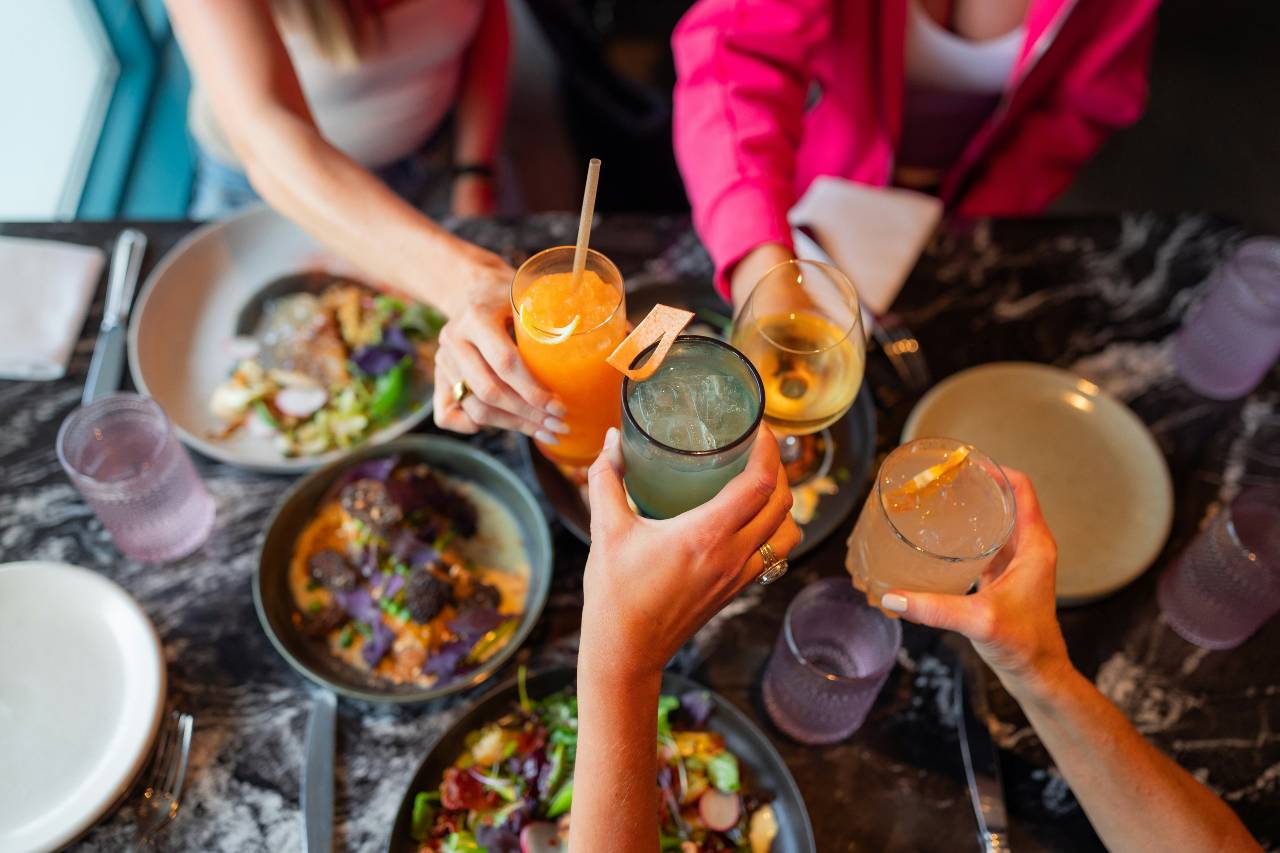 group of friends at a resturant
